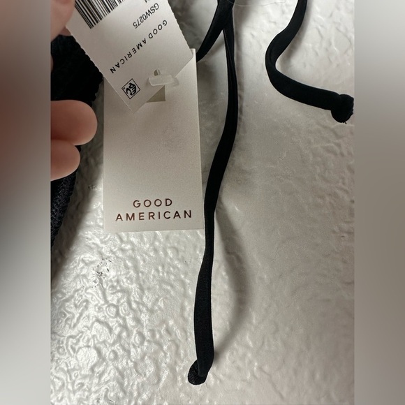 NWT Good American Black Textured Bikini Top and Bottom - Picture 8 of 8